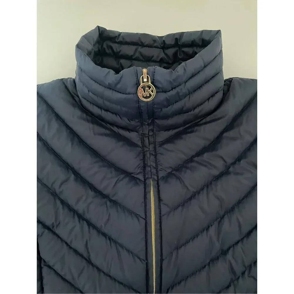 Michael Kors Coat Jacket Packable Blue Puffer Size Large Winter - Picture 5 of 7